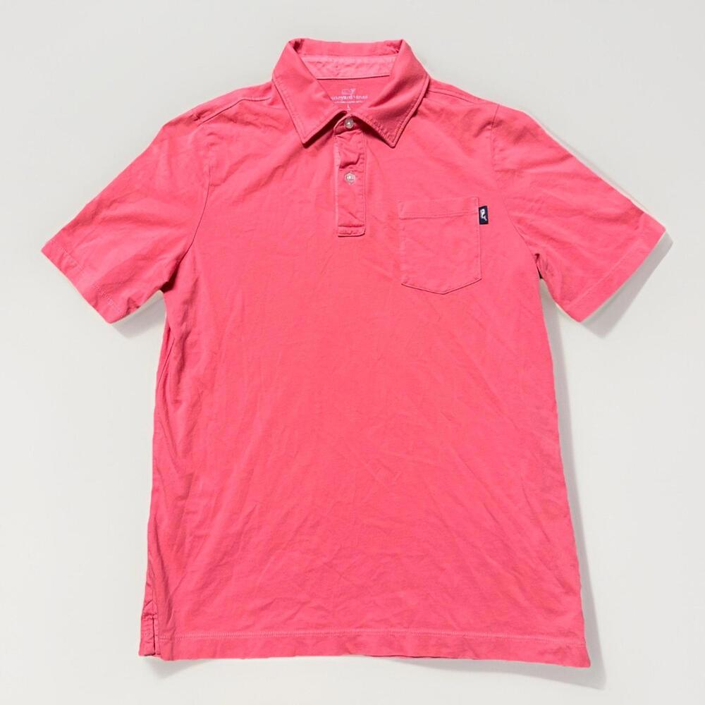 Vineyard‎ Vines Shirt Boys Large Pink Polo Whale Pima Cotton Pocket